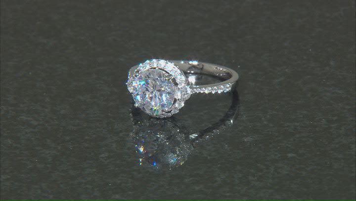 White Cubic Zirconia Rhodium Over Sterling Silver Ring 5.12ctw Video Thumbnail