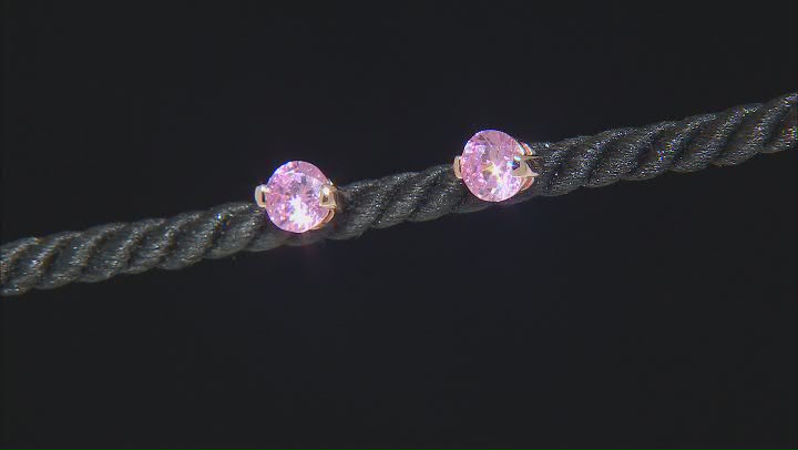 Pink Cubic Zirconia 18k Rose Gold Over Sterling Silver Earrings 4.02ctw Video Thumbnail