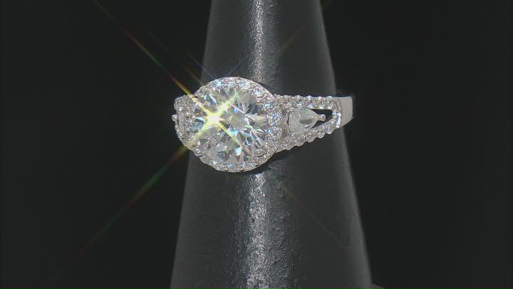 White Cubic Zirconia Rhodium Over Sterling Silver Ring 5.82ctw Video Thumbnail