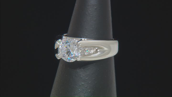 White Cubic Zirconia Rhodium Over Sterling Silver Ring 3.46ctw Video Thumbnail