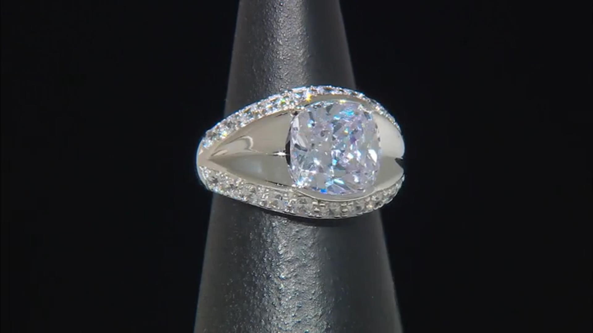 White Cubic Zirconia Rhodium Over Sterling Silver Ring 8.92ctw Video Thumbnail