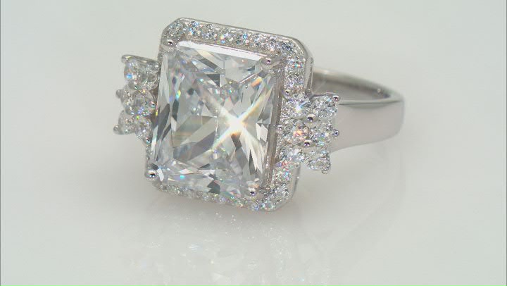 White Cubic Zirconia Rhodium Over Sterling Silver Ring 11.24ctw Video Thumbnail