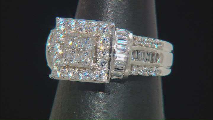 White Cubic Zirconia Rhodium Over Sterling Silver Ring 2.00ctw Video Thumbnail