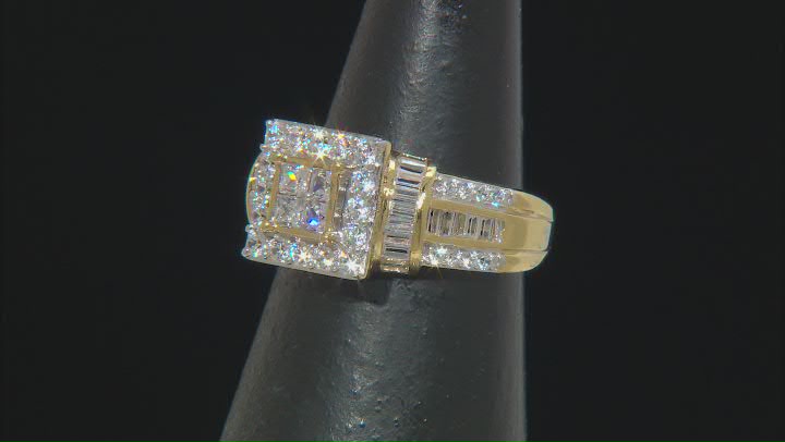 White Cubic Zirconia 18k Yellow Gold Over Sterling Silver Ring 2.00ctw Video Thumbnail