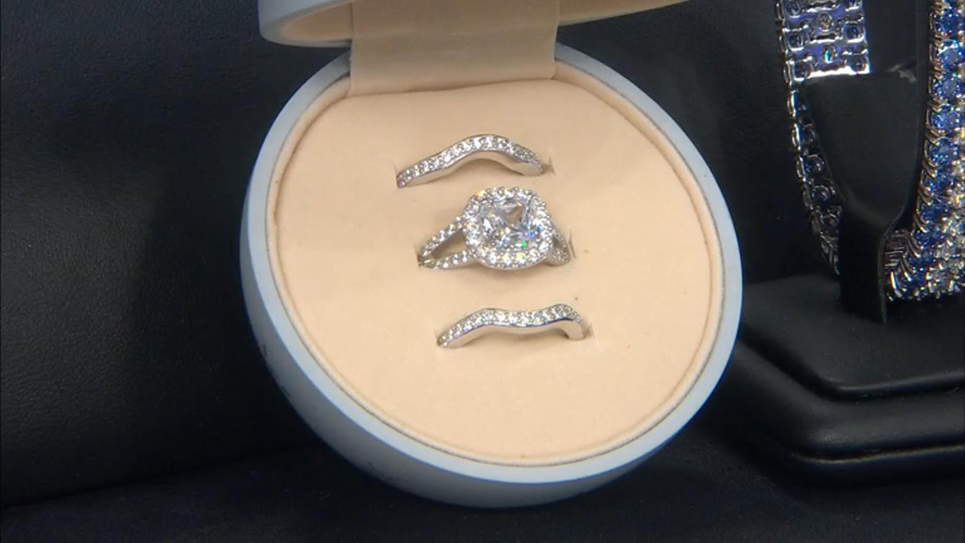 White Cubic Zirconia Platinum Over Sterling Silver Holiday Ring Boxed Set 4.55ctw Video Thumbnail