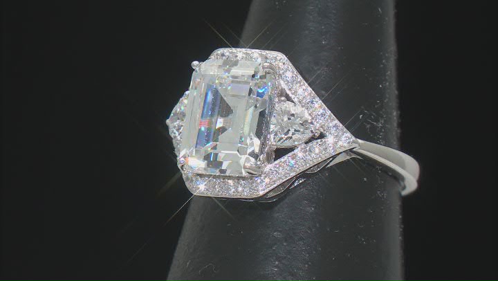 White Cubic Zirconia Rhodium Over Sterling Silver Ring 6.18ctw Video Thumbnail