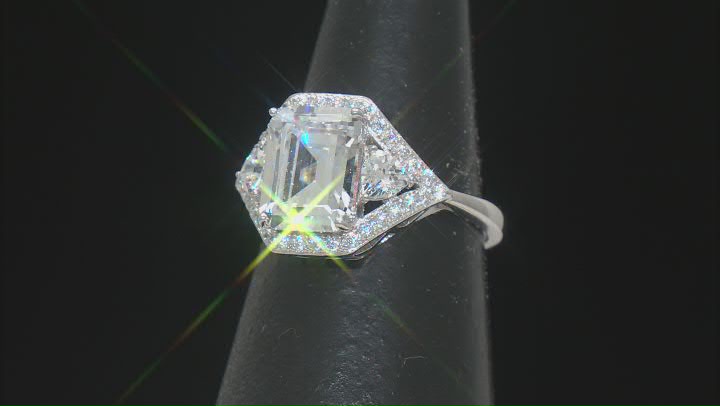 White Cubic Zirconia Rhodium Over Sterling Silver Ring 6.18ctw Video Thumbnail
