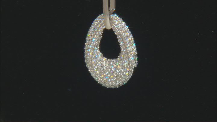 White Cubic Zirconia Rhodium Over Sterling Silver Pendant With Chain 3.15ctw Video Thumbnail