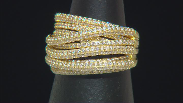 White Cubic Zirconia 18k Yellow Gold Over Sterling Silver Ring 2.57ctw Video Thumbnail