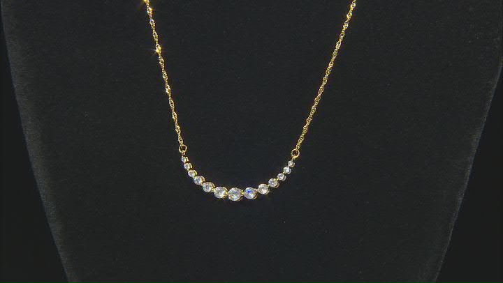 White Cubic Zirconia 18k Yellow Gold Over Sterling Silver Necklace 1.60ctw Video Thumbnail