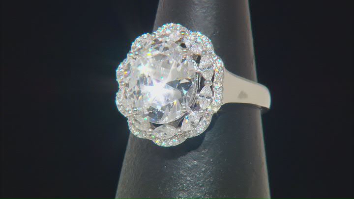 White Cubic Zirconia Rhodium Over Sterling Silver Ring 9.53ctw Video Thumbnail