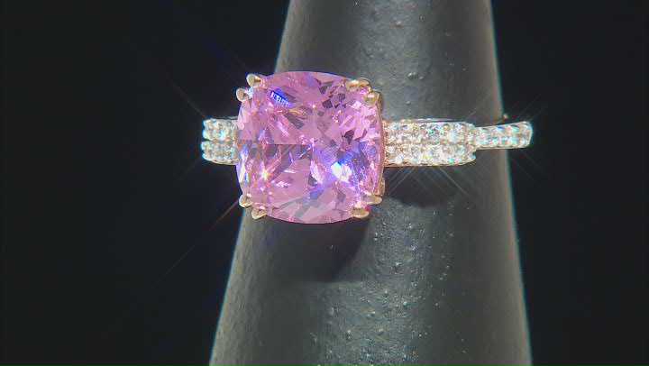 Pink And White Cubic Zirconia 18k Rose Gold Over Sterling Silver Ring 4.84ctw Video Thumbnail