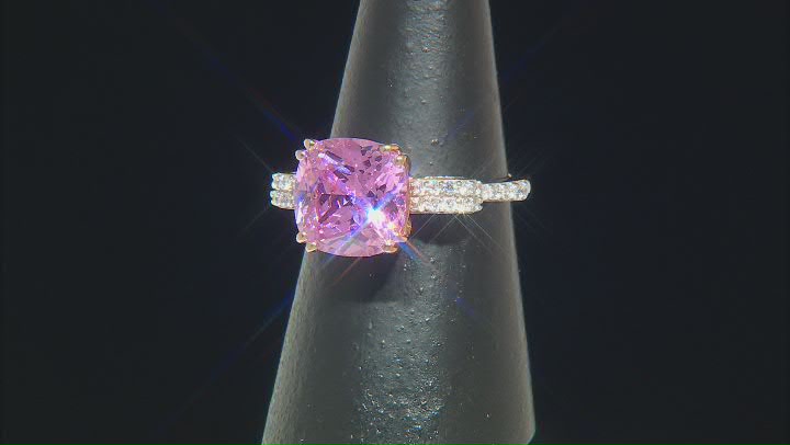 Pink And White Cubic Zirconia 18k Rose Gold Over Sterling Silver Ring 4.84ctw Video Thumbnail