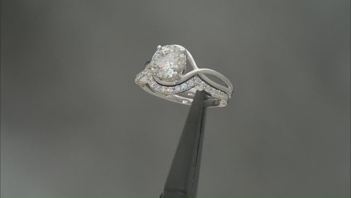 White Cubic Zirconia Rhodium Over Sterling Silver Ring 3.50ctw Video Thumbnail