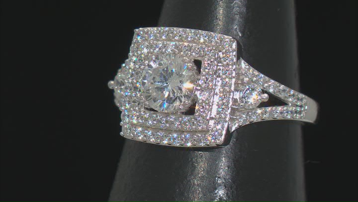 White Cubic Zirconia Rhodium Over Sterling Silver Ring 2.35ctw Video Thumbnail