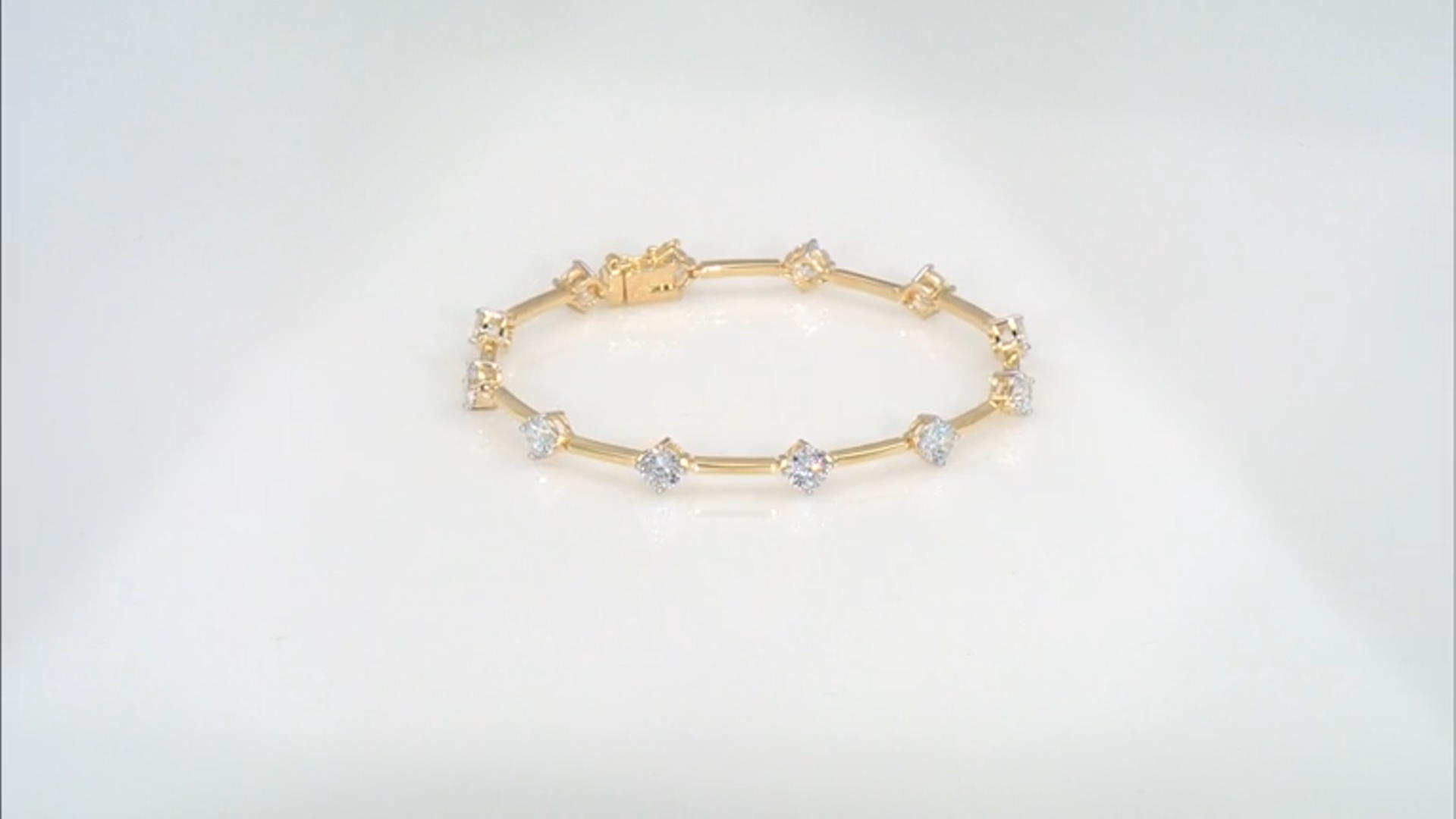 White Cubic Zirconia 18k Yellow Gold Over Sterling Silver Bracelet 12.42ctw Video Thumbnail