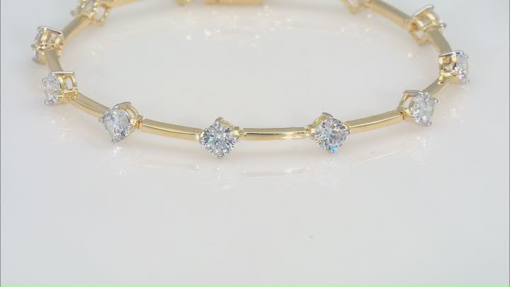 White Cubic Zirconia 18k Yellow Gold Over Sterling Silver Bracelet 12.42ctw Video Thumbnail