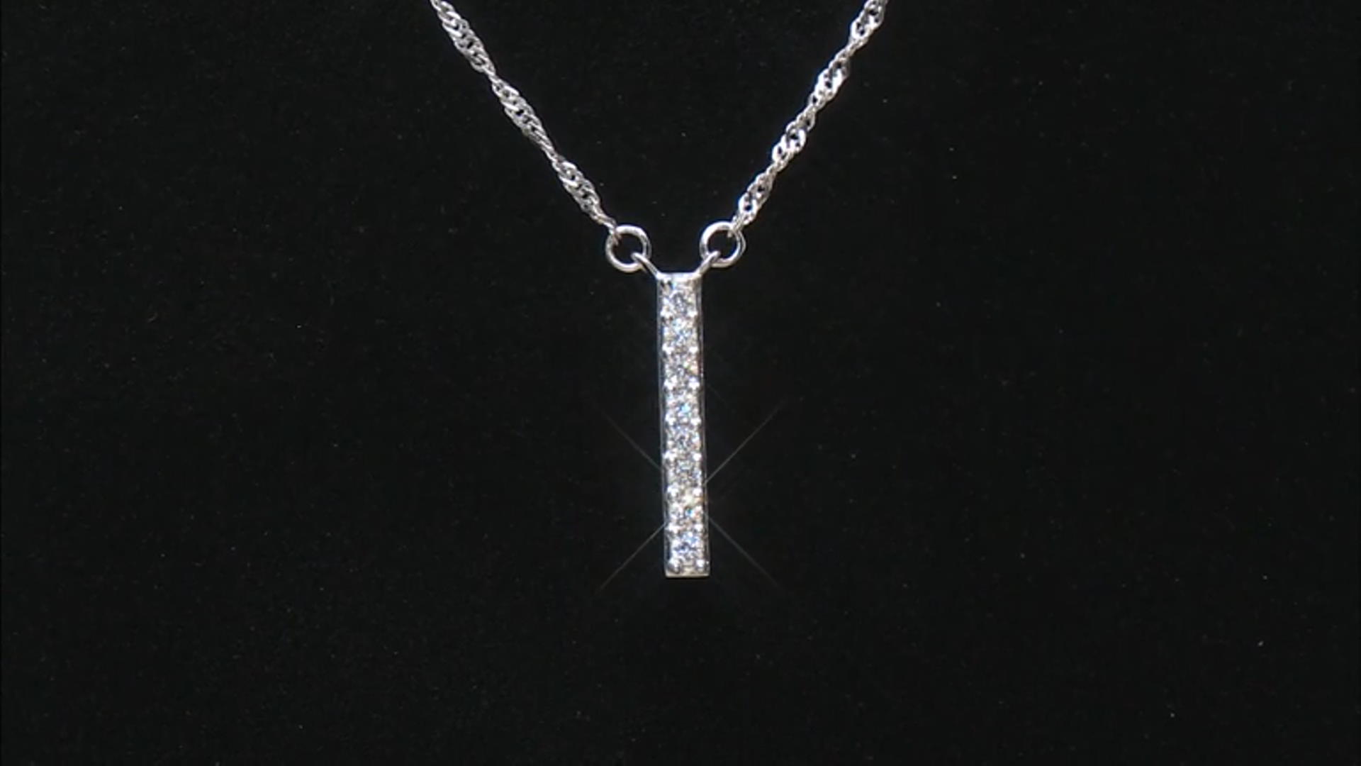 White Cubic Zirconia Rhodium Over Sterling Silver Necklace Set 1.05ctw Video Thumbnail