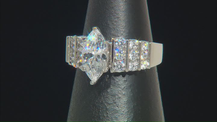 White Cubic Zirconia Rhodium Over Sterling Silver Ring 3.65ctw Video Thumbnail