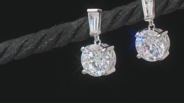 White Cubic Zirconia Platinum Over Sterling Silver Earrings 7.52ctw Video Thumbnail