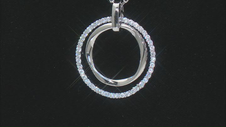 White Cubic Zirconia Rhodium Over Sterling Silver Pendant 0.54ctw Video Thumbnail