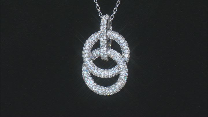 White Cubic Zirconia Rhodium Over Sterling Silver Pendant 2.01ctw Video Thumbnail