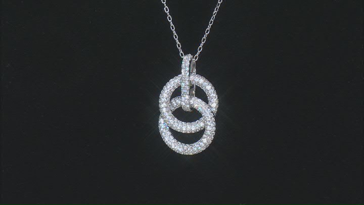 White Cubic Zirconia Rhodium Over Sterling Silver Pendant 2.01ctw Video Thumbnail