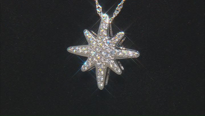 White Cubic Zirconia Rhodium Over Sterling Silver Pendant 0.85ctw Video Thumbnail