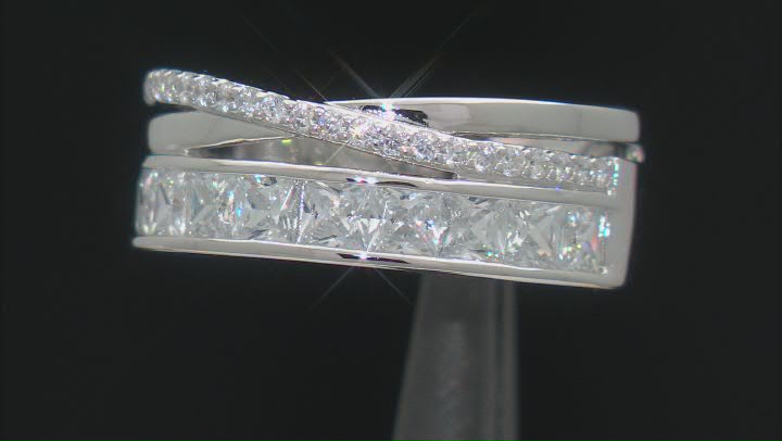 White Cubic Zirconia Platinum Over Sterling Silver Ring 2.86ctw Video Thumbnail
