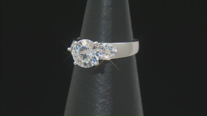White Cubic Zirconia Rhodium Over Sterling Silver 100 Facet Ring And Band 5.89ctw Video Thumbnail