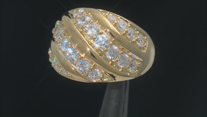 White Cubic Zirconia 18k Yellow Gold Over Sterling Silver Ring 2.95ctw Video Thumbnail