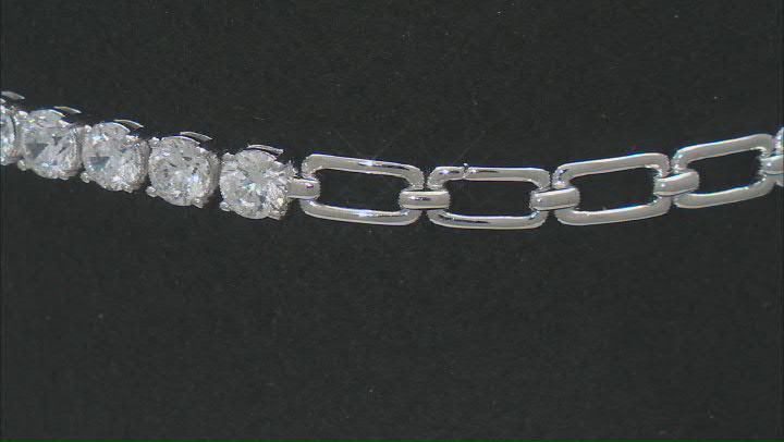 White Cubic Zirconia Rhodium Over Sterling Silver Bracelet 4.35ctw Video Thumbnail