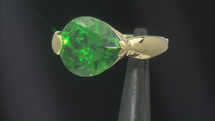 Green Cubic Zirconia 18k Yellow Gold Over Sterling Silver Ring 7.65ctw Video Thumbnail