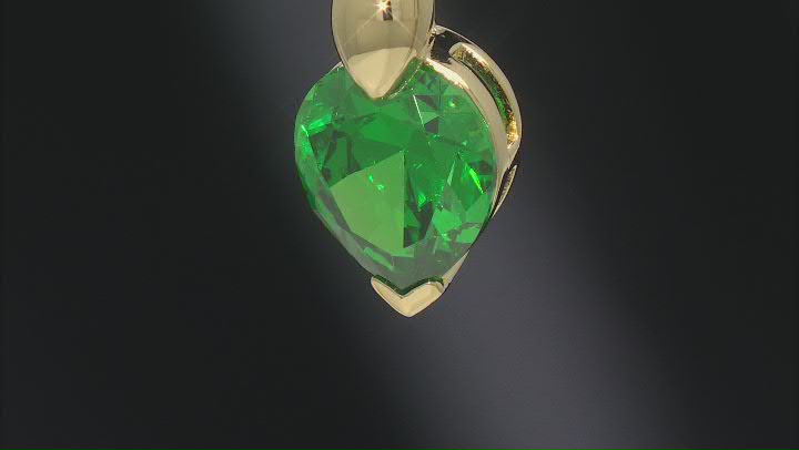 Green Cubic Zirconia 18k Yellow Gold Over Sterling Silver Pendant With Chain 7.65ctw Video Thumbnail