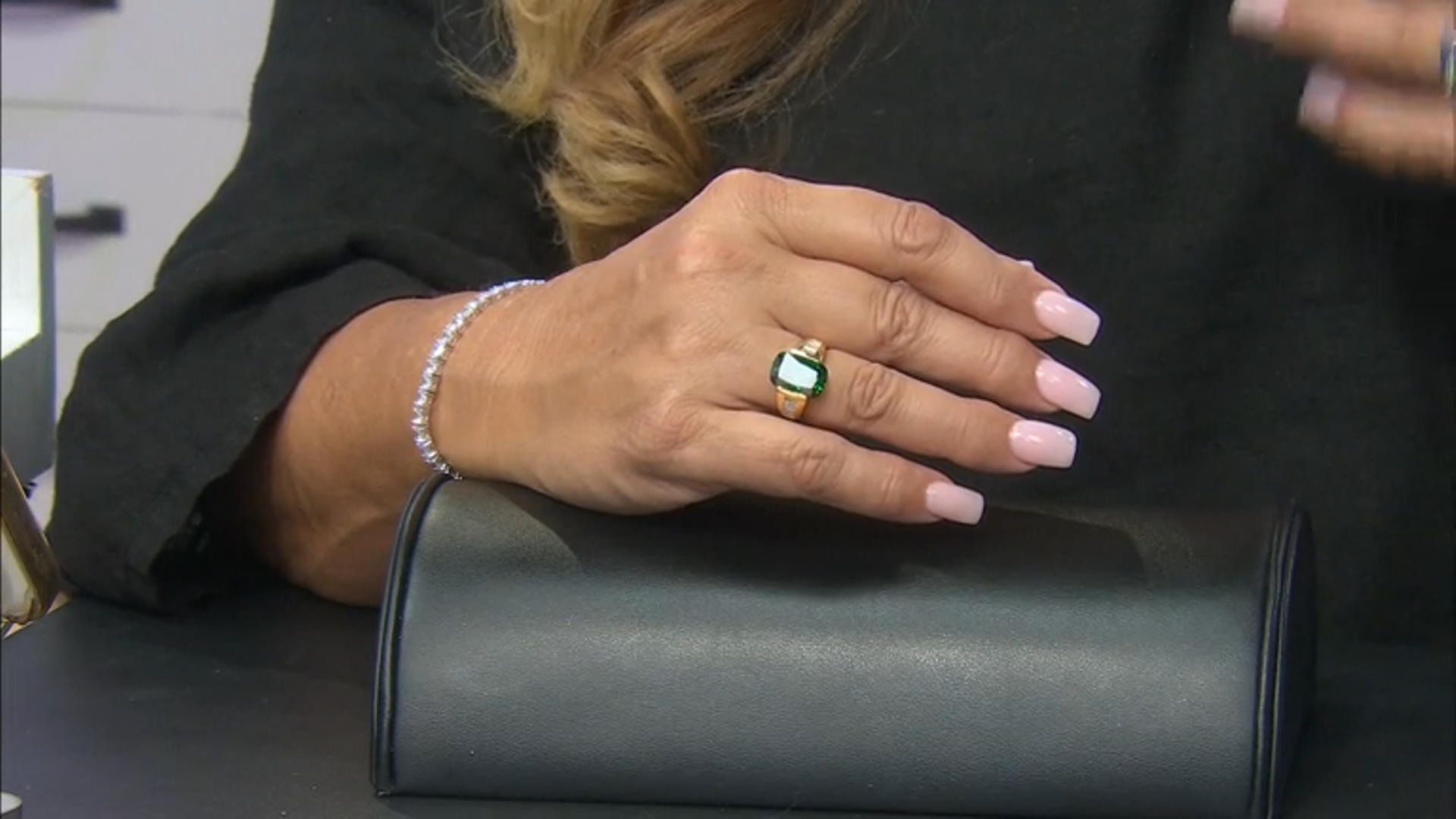 Green And White Cubic Zirconia 18k Yellow Gold Over Sterling Silver Ring 10.80ctw Video Thumbnail