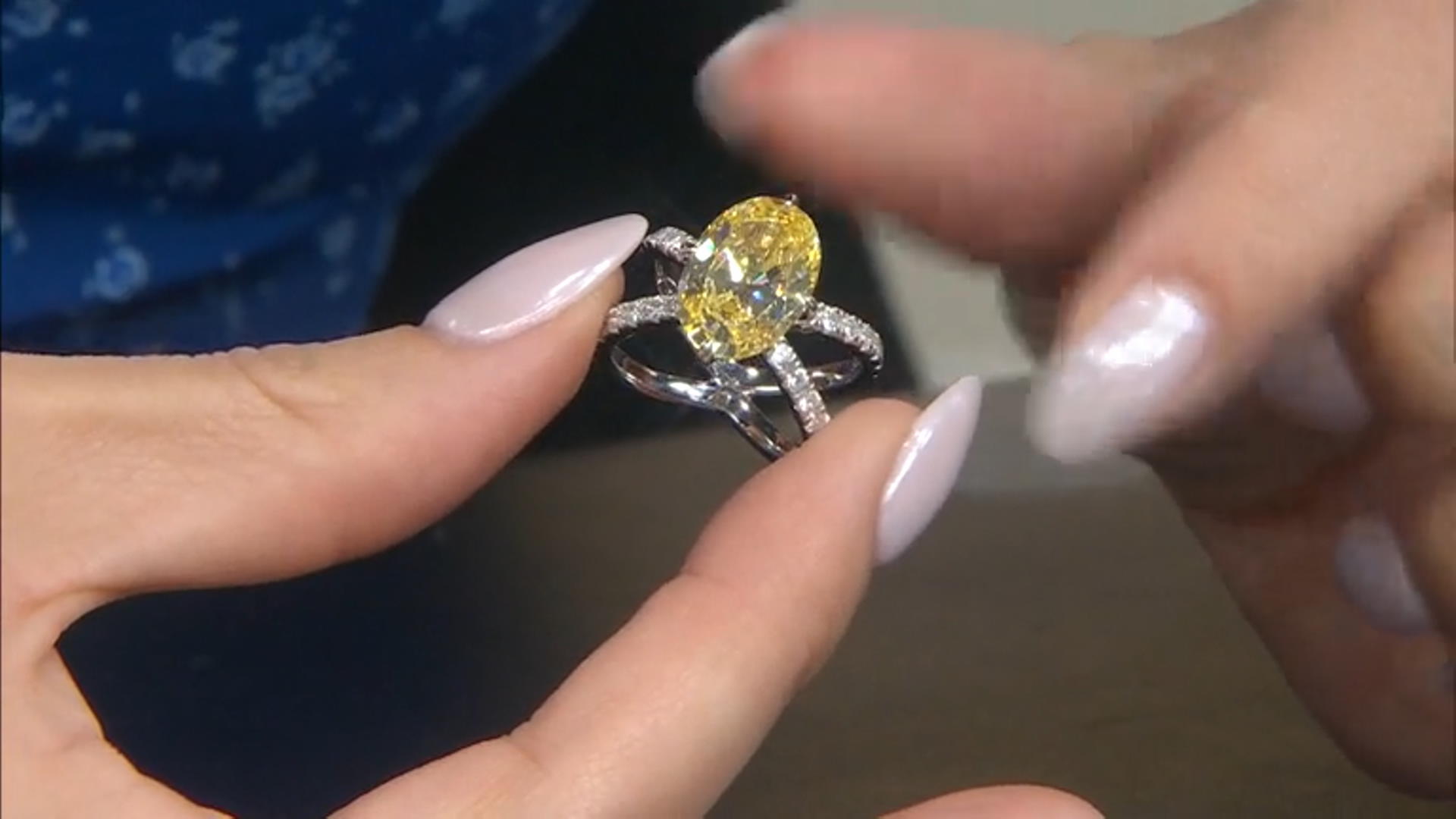 Canary And White Cubic Zirconia Rhodium Over Sterling Silver Ring 15.43ctw Video Thumbnail