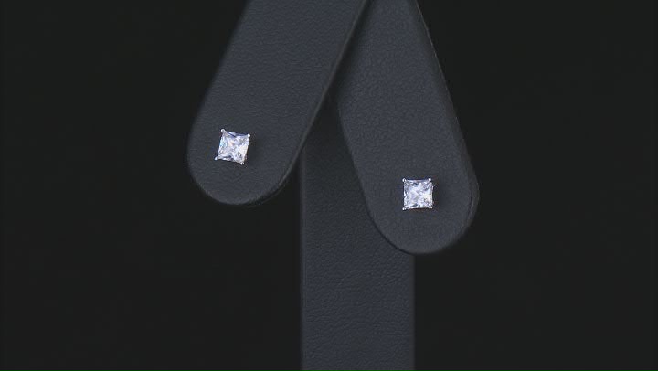 White Cubic Zirconia Rhodium Over Sterling Silver Boxed Earring Set 17.49ctw Video Thumbnail