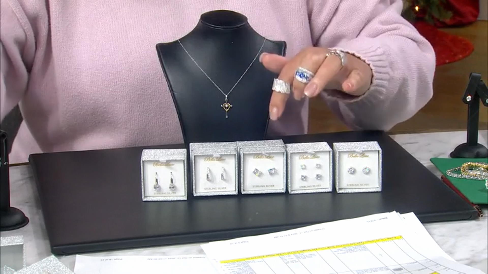 White Cubic Zirconia Rhodium Over Sterling Silver Boxed Earring Set 17.49ctw Video Thumbnail