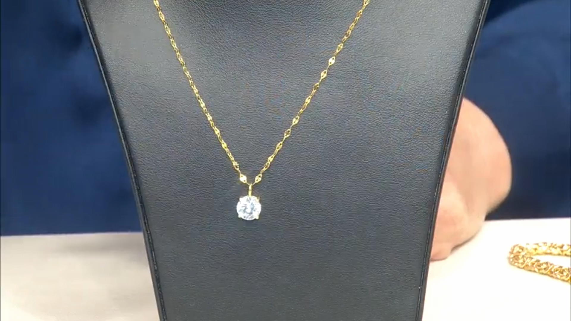 White Cubic Zirconia 14k Yellow Gold Over Sterling Silver Pendant With Chain 1.43ctw Video Thumbnail
