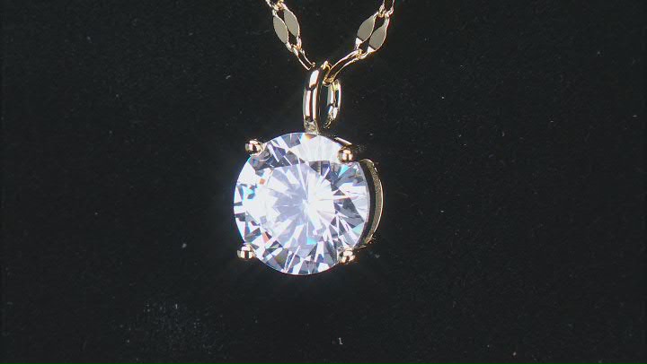 White Cubic Zirconia 14k Yellow Gold Over Sterling Silver Pendant With Chain 1.43ctw Video Thumbnail