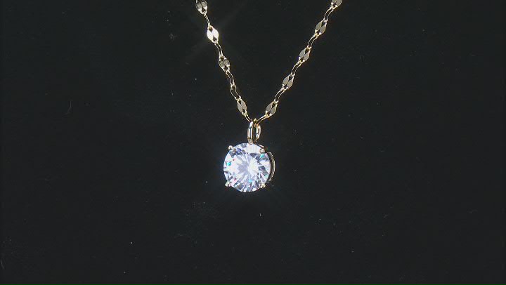 White Cubic Zirconia 14k Yellow Gold Over Sterling Silver Pendant With Chain 1.43ctw Video Thumbnail