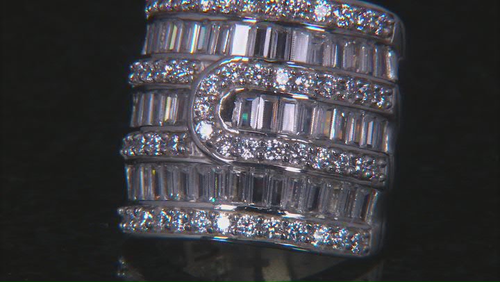 White Cubic Zirconia Rhodium Over Brass Ring 5.25ctw Video Thumbnail