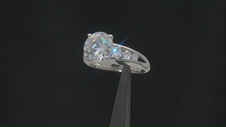 White Cubic Zirconia Rhodium Over Sterling Silver Ring With Band 8.70ctw Video Thumbnail