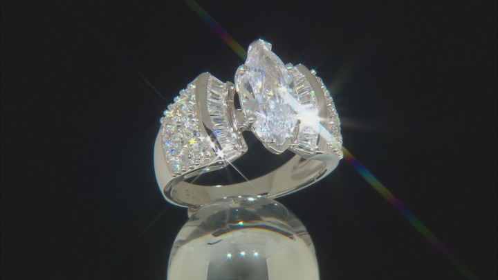 White Cubic Zirconia Rhodium Over Silver Bridal Ring 5.70ctw Video Thumbnail