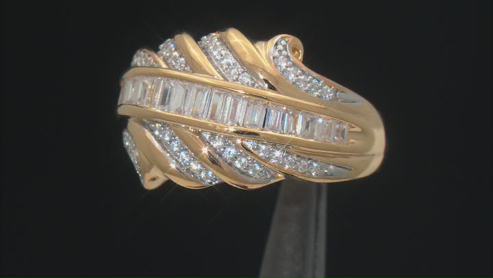 White Cubic Zirconia 18k Yellow Gold Over Sterling Silver Ring 1.55ctw Video Thumbnail