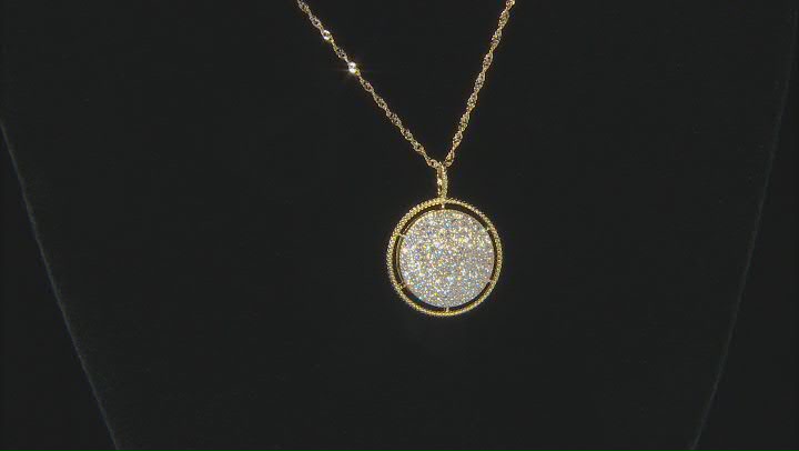 White Cubic Zirconia 18K Yellow Gold Over Sterling Silver Pendant With Chain 2.08ctw Video Thumbnail