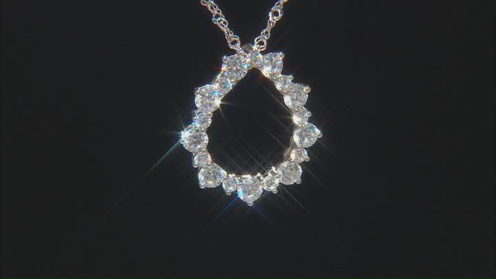 White Cubic Zirconia Rhodium Over Sterling Silver Pendant With Chain. DEW 1.8CTW Video Thumbnail