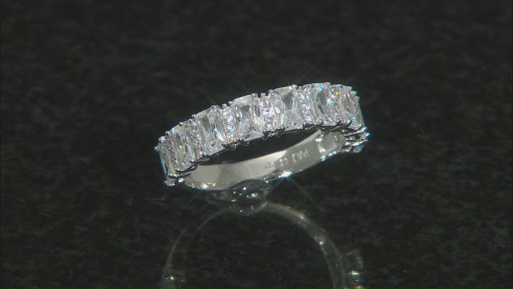 White Cubic Zirconia Rhodium Over Sterling Silve Ring With Band 7.95ctw Video Thumbnail
