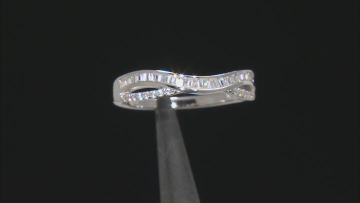 White Cubic Zirconia Rhodium Over Sterling Silver Ring Set 5.22ctw Video Thumbnail