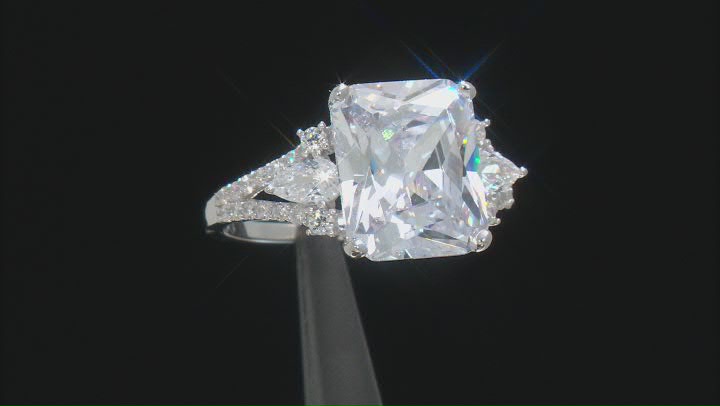 White Cubic Zirconia Rhodium Over Sterling Silver Ring 11.47ctw Video Thumbnail